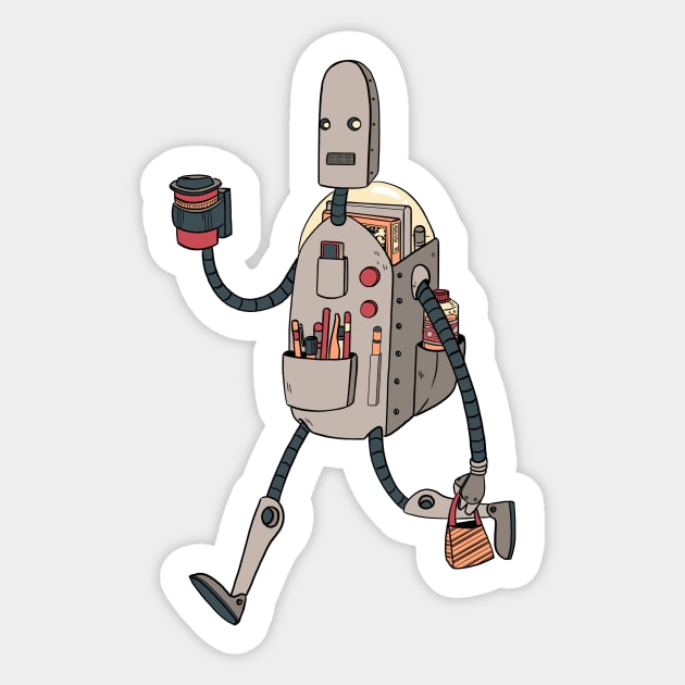 Study Robot Sticker by Victoria Hamre